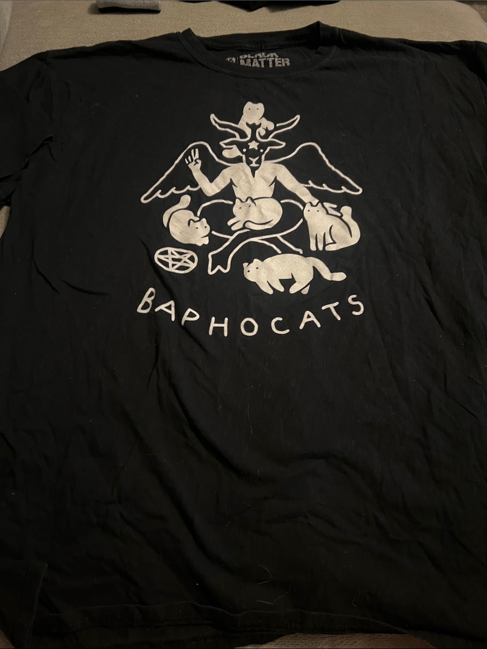 Black Matter Baphocats Graphic Short Sleeve Tee in Black and White